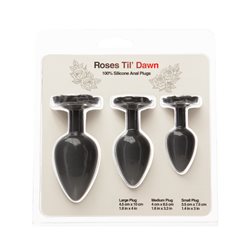 BMS – Roses Til’ Dawn – Silicone Anal Plug Kit – Starter Kit - Black bigger version