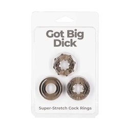 Got Big Dick – Super Stretch Cock Rings – Black – 3 Pack bigger version