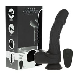 Naked Addiction – 8.6” Silicone Rotating & Thrusting Vibrating Dildo with Remote - Noir bigger version