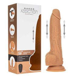 Naked Addiction – 9” Thrusting Dildo with Remote - Caramel bigger version