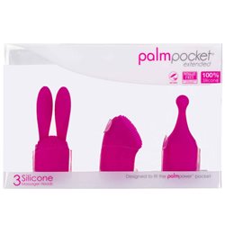 PalmPocket Extended – Silicone Massage Heads – For Use with PalmPower Pocket – Pink bigger version