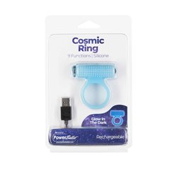 PowerBullet – Cosmic Ring– Vibrating Cock Ring – Glow-in-the-Dark Blue  bigger version