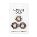 Got Big Dick – Super Stretch Cock Rings – Black – 3 Pack