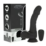 Naked Addiction – 8.6” Silicone Rotating & Thrusting Vibrating Dildo with Remote - Noir