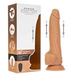 Naked Addiction – 9” Thrusting Dildo with Remote - Caramel